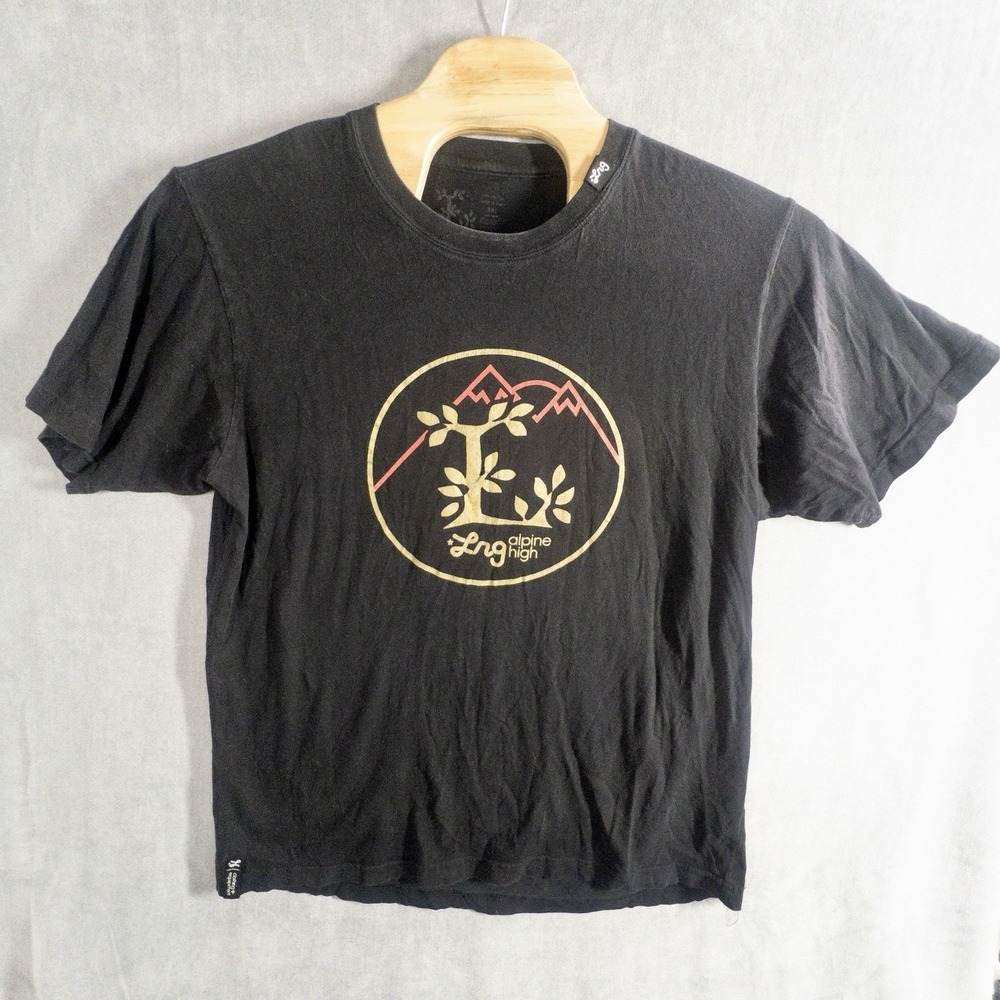 LRG Lifted Research Group Alpine High Black T-Shirt Mens 2XL